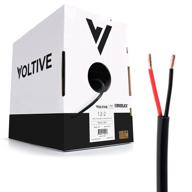 🎧 ultimate audio solution: voltive 12/2 speaker wire - 12 awg/gauge 2 conductor - ul listed for in-wall and outdoor installation - oxygen-free copper (ofc) - 500 ft bulk cable pull box - black logo