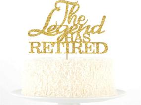 img 1 attached to Gold Glitter 'The Legend has Retired' Cake Topper - Celebrate with a 'Goodbye Tension Hello Pension' - Retirement Party Decoration Supplies