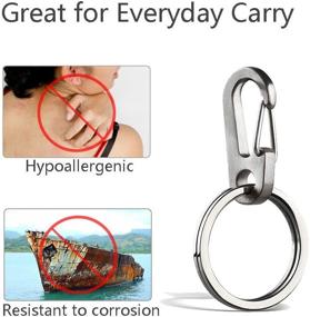img 2 attached to 🔑 Titanium Keychain Carabiner Clip by TI EDC: Enhancing Accessibility and Convenience
