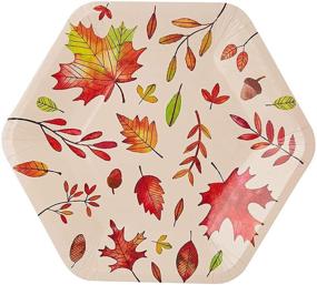 img 4 attached to Fall Leaves Paper Plates For Thanksgiving Party (9 In 50 Pack)