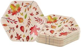 img 1 attached to Fall Leaves Paper Plates For Thanksgiving Party (9 In 50 Pack)