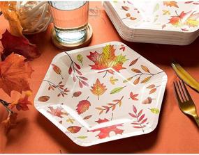 img 2 attached to Fall Leaves Paper Plates For Thanksgiving Party (9 In 50 Pack)