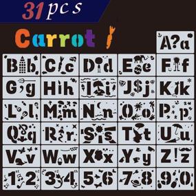 img 4 attached to 🎨 Reusable Plastic Art Craft Templates for Kids - Cute Letter Stencils Set with Numbers and Symbols - Calligraphy Font Alphabet Stencils for Upper and Lowercase Letters - 31 PCs, 4"x7" (B)