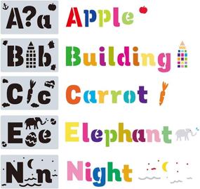 img 2 attached to 🎨 Reusable Plastic Art Craft Templates for Kids - Cute Letter Stencils Set with Numbers and Symbols - Calligraphy Font Alphabet Stencils for Upper and Lowercase Letters - 31 PCs, 4"x7" (B)