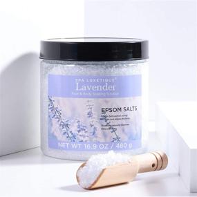 img 3 attached to Spa Luxetique Epsom Bath Salts for Soaking, Epsom Salts Foot Soak, Bath Salts Gift Set with Wooden Scoop, Hydrating Skin, Relaxing Bath Salts for Women or Men. Ideal Christmas Gifts.