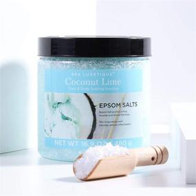 img 1 attached to Spa Luxetique Epsom Bath Salts for Soaking, Epsom Salts Foot Soak, Bath Salts Gift Set with Wooden Scoop, Hydrating Skin, Relaxing Bath Salts for Women or Men. Ideal Christmas Gifts.