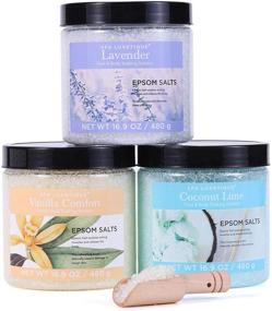 img 4 attached to Spa Luxetique Epsom Bath Salts for Soaking, Epsom Salts Foot Soak, Bath Salts Gift Set with Wooden Scoop, Hydrating Skin, Relaxing Bath Salts for Women or Men. Ideal Christmas Gifts.