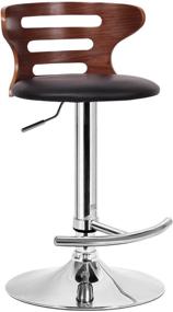 img 4 attached to 🪑 Walnut and Black Buell Modern Bar Stool by Baxton Studio - 31.38 inches x 18 inches x 18 inches