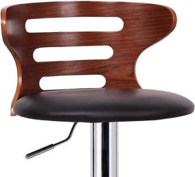 img 3 attached to 🪑 Walnut and Black Buell Modern Bar Stool by Baxton Studio - 31.38 inches x 18 inches x 18 inches