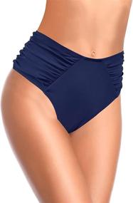 img 3 attached to 👙 SHEKINI Women's Ruched Bikini Bottoms: Trendy Swimwear for Fashionable Women!