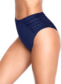 img 1 attached to 👙 SHEKINI Women's Ruched Bikini Bottoms: Trendy Swimwear for Fashionable Women!