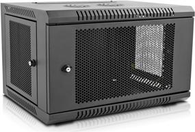 img 1 attached to 🧱 V7 RMWC6U-1N 6U Wall Mount Rack Cabinet Enclosure - Vented Door, Adjustable Mounting Rails, Cold Rolled Steel, 5 Year Warranty, Black (Fully Assembled)