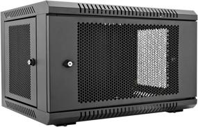 img 4 attached to 🧱 V7 RMWC6U-1N 6U Wall Mount Rack Cabinet Enclosure - Vented Door, Adjustable Mounting Rails, Cold Rolled Steel, 5 Year Warranty, Black (Fully Assembled)