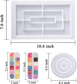 img 3 attached to Набор для лотков из силикона Gibolin Large - 4 штуки с блестками и пайетками для изготовления подставок своими руками, литья из эпоксидной смолы, живописи и ремесел для домашнего украшения.