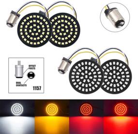 img 4 attached to 🚦 Передний и задний указатель поворота PBYMT 1157: 2-дюймовая LED SMD-лампа в форме пули для Harley Softail Touring Road King Street Electra Glide 1986-2020 - лучшая совместимость и стиль