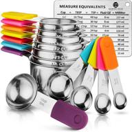 🥄 gordo boss 13-piece magnetic measuring cups and spoons set: red, pink, or multi color stainless steel | professional chef grade metal measuring cups stainless steel logo