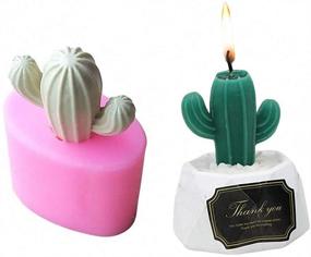 img 4 attached to 🌵 Versatile 3D Cactus Silicone Candle Molds: Create Succulent Plants, Chocolate Treats, Soap, Resin, Aromatherapy Plaster & More!