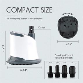 img 2 attached to FREESEA 800GPH Submersible Water Pump: 3000L/H 60W Ultra-quiet Adjustable Bottom Suction with 6ft Power Cord for Garden Waterfalls, Pool Covers, Hydroponics, Fish Tanks, Ponds, and Fountains