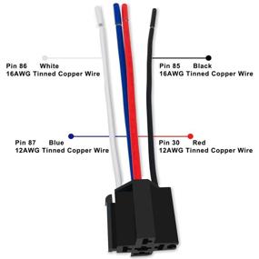 img 1 attached to 🔌 IRHAPSODY 4 Pin 40/30 AMP 12 V DC Relay and Harness - Reliable 12 AWG Tinned Copper Wires, Enhanced Bosch Style SPST Automotive Relay