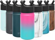 🏻 sorbet 14oz simple modern kids water bottle: leak proof stainless steel thermos with straw lid - bpa-free & vacuum insulated flask, ideal for school - summit collection logo