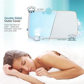 img 1 attached to Подушки MODVEL Gel Memory Foam Cooling для спящих на животе с ортопедической поддержкой шеи и спины, улучшающие опыт спокойного сна, средней степени мягкости, съемные стиральные чехлы, белый