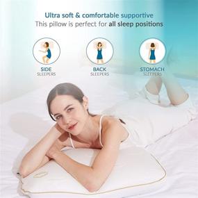 img 3 attached to MODVEL Gel Memory Foam Cooling Pillows for Stomach Sleepers with Orthopedic Neck & Back Support, Enhancing Relaxed Sleeping Experience, Medium-Plush Feel, Removable Washable Covers, White