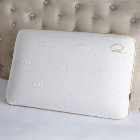 img 4 attached to Подушки MODVEL Gel Memory Foam Cooling для спящих на животе с ортопедической поддержкой шеи и спины, улучшающие опыт спокойного сна, средней степени мягкости, съемные стиральные чехлы, белый