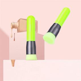 img 3 attached to 💚 Docolor Neon Green Flat Top Kabuki Foundation Brush – Achieve Flawless Makeup Coverage for Face and Body