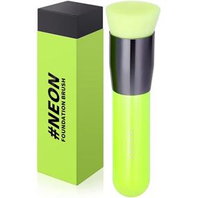 img 4 attached to 💚 Docolor Neon Green Flat Top Kabuki Foundation Brush – Achieve Flawless Makeup Coverage for Face and Body