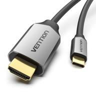 🔌 vention usb-c to hdmi cable for home office - 4.5ft, 4k@60hz, thunderbolt 3 compatible with macbook pro 2020/2019, macbook air/ipad pro 2020, surface book 2, and more logo