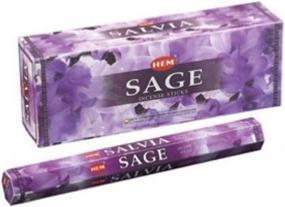 img 1 attached to 🕯️ BuddyDee Sage - Box of 6 Hex Tubes with 20 Sticks Each - HEM Incense, Handcrafted in India