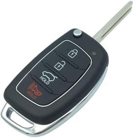 img 1 attached to Hyundai Sonata Santa Fe Key Fob Case 🔑 - Replacement Shell for 4-Button Flip Key Remote Control