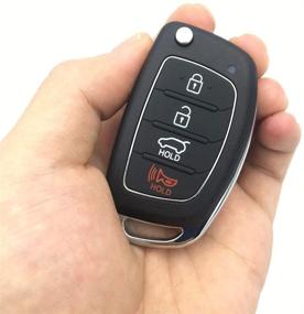 img 2 attached to Hyundai Sonata Santa Fe Key Fob Case 🔑 - Replacement Shell for 4-Button Flip Key Remote Control