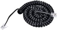 saisn 6-foot black telephone handset cord: modular coiled phone curly cable - reliable and durable solution logo