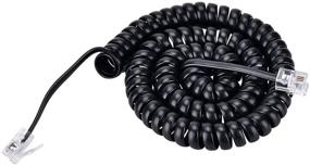 img 4 attached to SAISN 6-Foot Black Telephone Handset Cord: Modular Coiled Phone Curly Cable - Reliable and Durable Solution