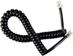 img 3 attached to SAISN 6-Foot Black Telephone Handset Cord: Modular Coiled Phone Curly Cable - Reliable and Durable Solution