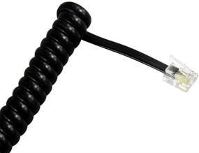 img 2 attached to SAISN 6-Foot Black Telephone Handset Cord: Modular Coiled Phone Curly Cable - Reliable and Durable Solution