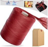 🌿 tababao 164 yards biodegradable raffia paper ribbon: the perfect eco-friendly craft twine for wine bottle decoration, wedding favors, and red-themed decorations logo