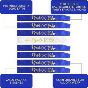 img 3 attached to Набор из 8 синих атласных поясов для невесты и ее команды подруг — отличное дополнение для девичников, девичеств, свадебных праздников, вечеринок для девушек и многого другого!