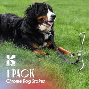 img 3 attached to 🐾 Katzco Chrome Dog Stake - Heavy-Duty Tie-Out - Ultimate Safety Solution for Dogs