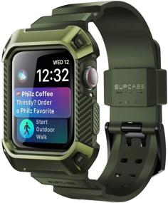 img 4 attached to 💚 SUPCASE Unicorn Beetle Pro: Прочный чехол цвета темно-зеленого цвета с петлями для Apple Watch Series 6/SE/5/4 [44мм]