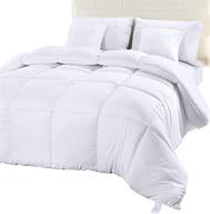 🛏️ utopia bedding comforter duvet insert - white quilted queen size comforter with corner tabs - box stitched down alternative bedding for extra warmth and comfort logo