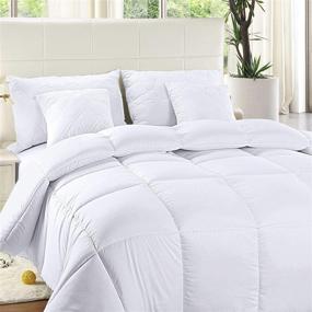 img 3 attached to 🛏️ Utopia Bedding Comforter Duvet Insert - White Quilted Queen Size Comforter with Corner Tabs - Box Stitched Down Alternative Bedding for Extra Warmth and Comfort