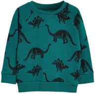 eulla little boys dinosaur sweatshirt: 🦖 cozy toddler pullover sweater for boys 1-7 years logo