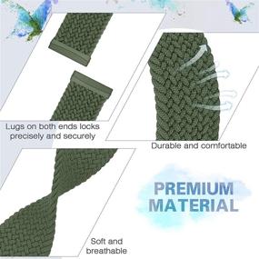 img 2 attached to Ремешок Solo Loop с регулировкой на липучке, совместимый с Fitbit Versa 3/Fitbit Sense, спортивные ремешки из плетеного нейлона, эластичные запасные ремешки для часов для женщин и мужчин (#4)