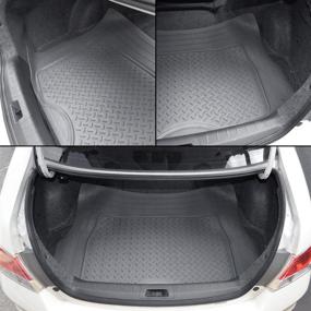 img 3 attached to 🚗 Motor Trend Heavy Duty Utility Cargo Liner Floor Mats for Car Truck SUV - Odorless, Universal Trimmable to Fit Trunk, Foldable Design, All-Weather Protection