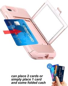 img 1 attached to iPhone 7 Plus Mirror Case with Hidden Back Wallet & Card 📱 Holder – Shock-Absorbent Cover for Women, Girls – Apple iPhone 7 Plus Protection