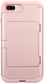 img 4 attached to iPhone 7 Plus Mirror Case with Hidden Back Wallet & Card 📱 Holder – Shock-Absorbent Cover for Women, Girls – Apple iPhone 7 Plus Protection