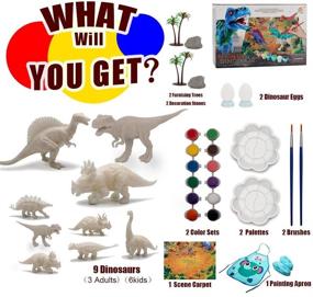 img 3 attached to Lekebaby Dinosaur Painting Crafts Kit Paint