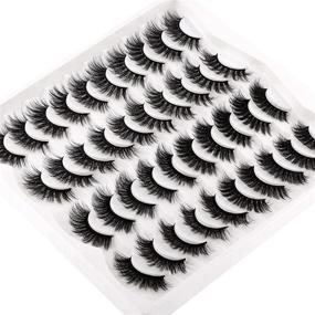 img 1 attached to 💁 Yawamica False Eyelashes Pack - 3D Fluffy Faux Mink 18MM - 20 Pairs of Dramatic Thick Long Fake Eyelashes - Handmade Eye Lashes